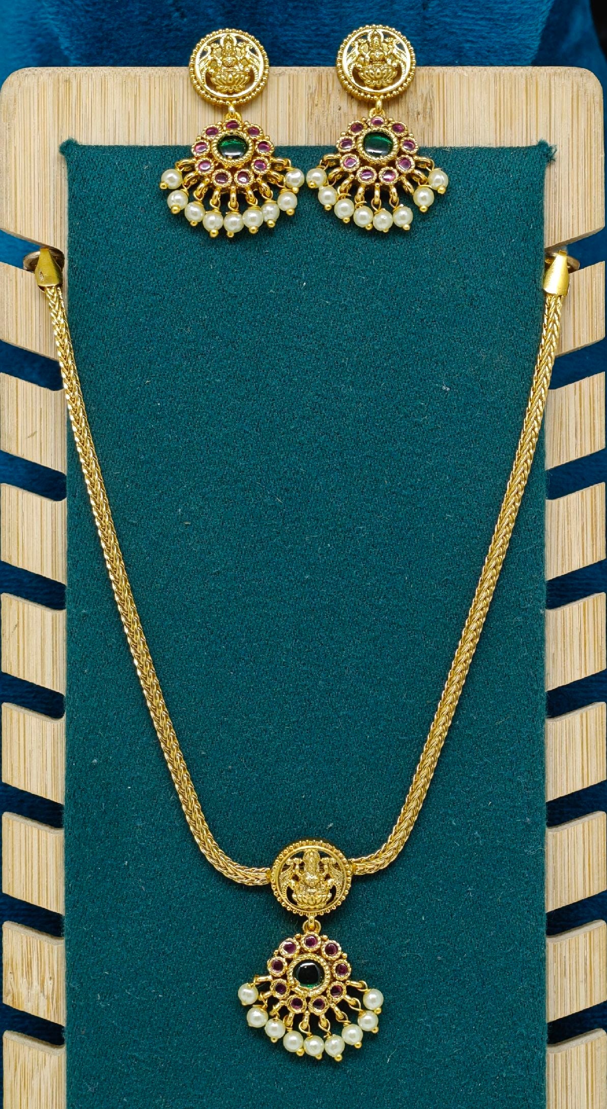 Laxmi Devi with Stone Necklace