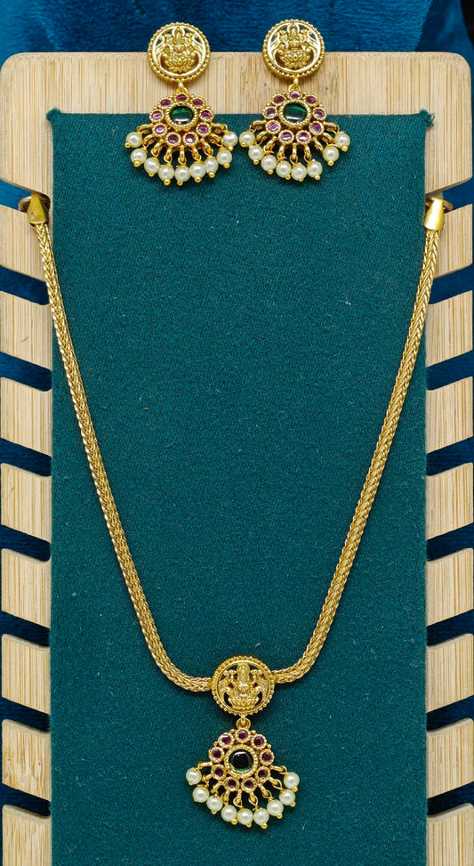 Laxmi Devi with Stone Necklace