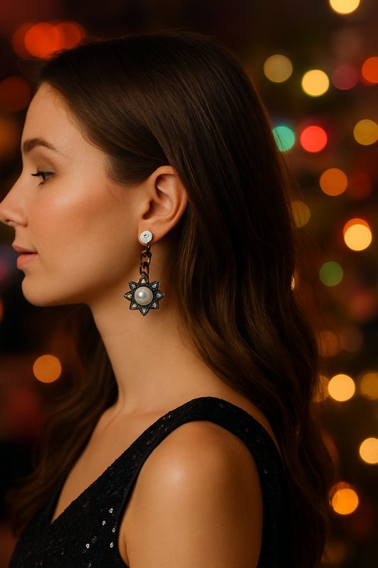 Brown Coloured Sun Shaped Ear Set